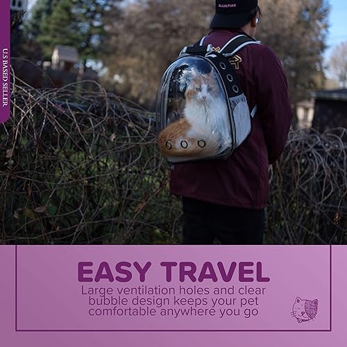 Miniatura 5 de MiMu Mochila de burbujas para gatos  Mochila grande de 13 libras transparente para mascotas transportadora de viaje para gatos mochila de senderismo