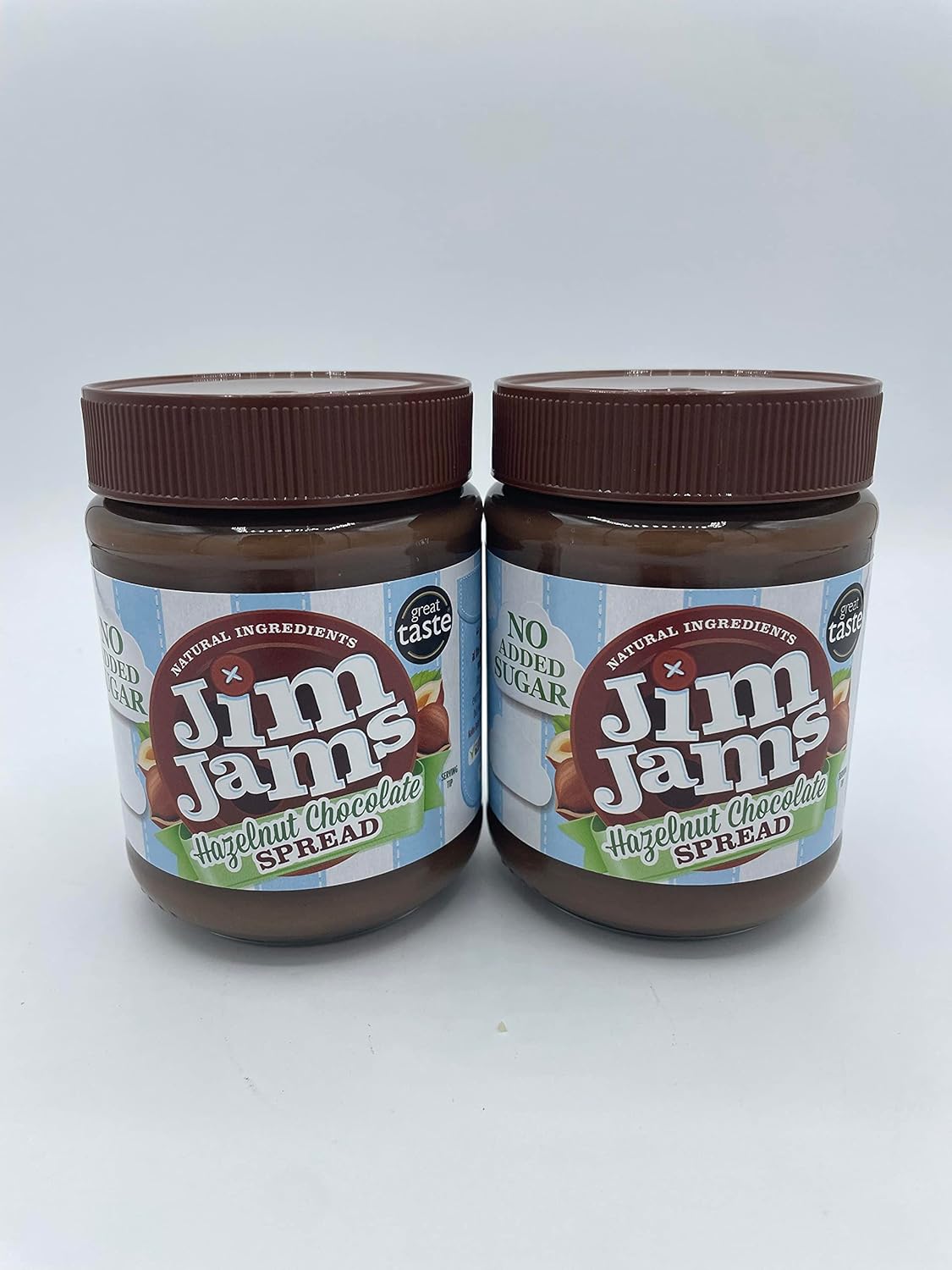 Jim Jams Hazelnut Chocolate Spread 350g NO Added Sugar Pack of 2