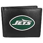 NFL Siskiyou Sports Mens New York Jets Bi-fold Wallet Large Logo One Size Black