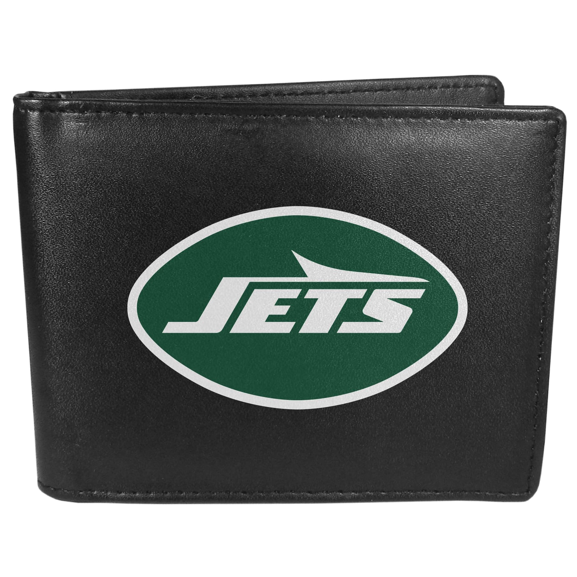 Siskiyou Sports NFL Mens New York Jets Bi-fold Wallet Large Logo One Size Black