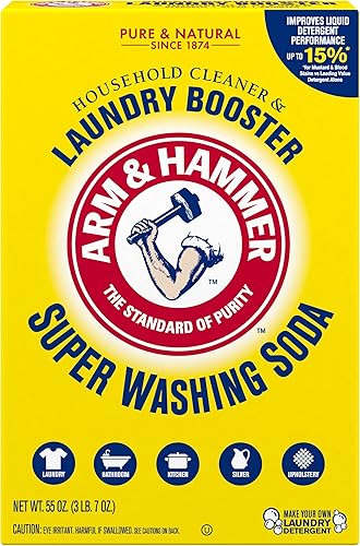 ARM  HAMMER Washing Soda - Detergente en polvo y carbonato de sodio para lavado de ropa neutralizador de olores