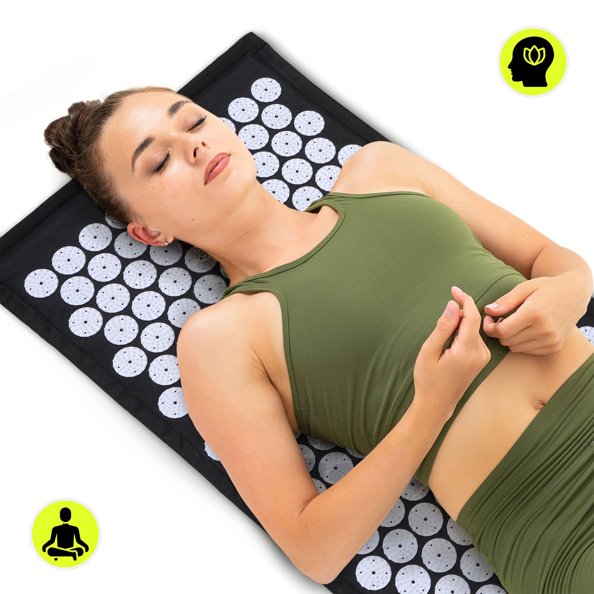 Hypermotion Tapis Acupression ECO, Tapis Champ de Fleurs 3-en-1 en Lin, Fibre de Coco et Sarrasin - Soulage Mal de Dos, Nuque et Tensions Musculaires - Naturel et Respirant - 7 182 Points de Pression