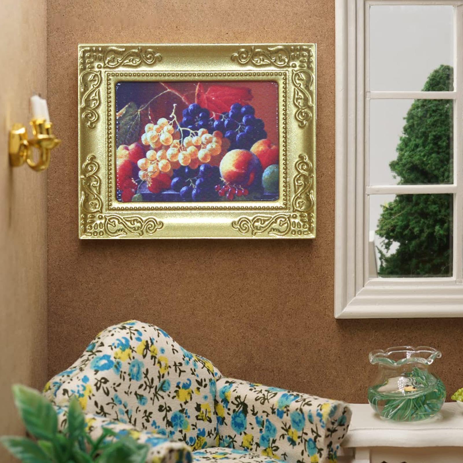 Dipinto In Miniatura In Scala 1:12. Quadro Di Una Casa Delle Bambole. Dipinto Di Paesaggio. Arazzo. Dipinto Di Paesaggio Fatto A Mano. Dipinto A Olio. - Italia - Foto 5