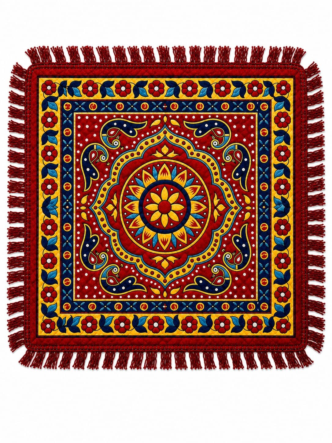 Prayer Mat 24 x 36 Inches | Soft Velvet Pooja Aasan for Havan, Yoga, Meditation & Daily Worship | Decorative Religious Mat for Home, Temple & Festivals | Multicolor-picture-27