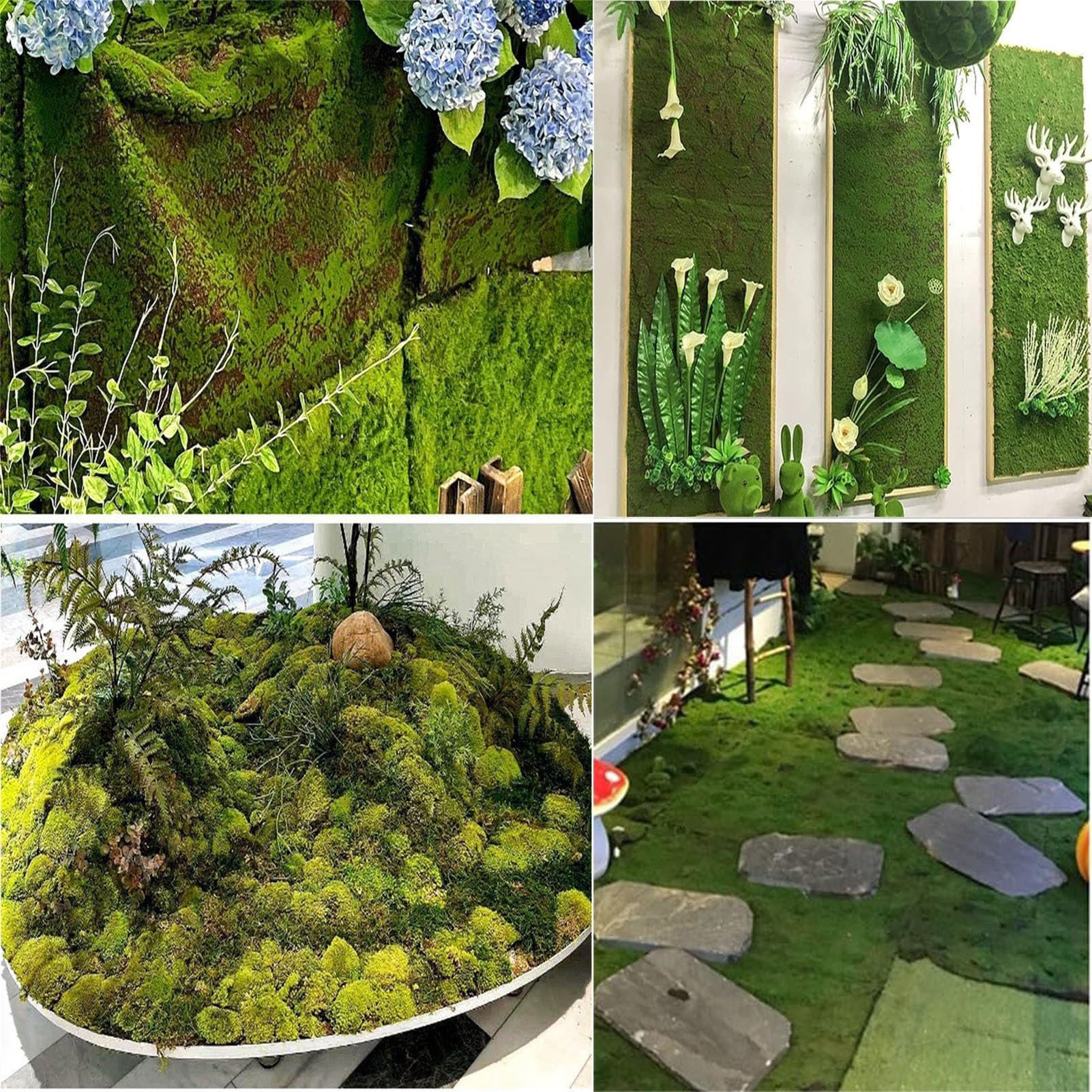 Fogli di Muschio Finto Muschio Artificiale Prato Erboso Decorazioni in Erba Sintetica per Casa, Giardino, Patio, Decorazioni Interni ed Esterni(C)