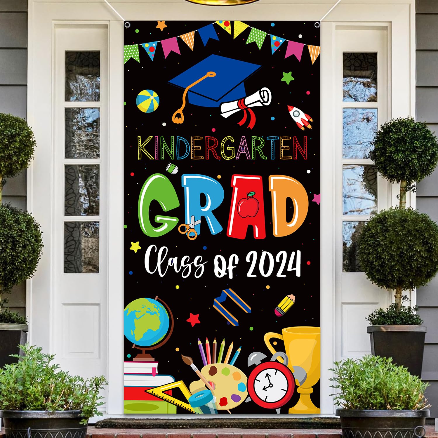 Amazon.com: Kindergarten Graduation Decorations Class of 2024 Door ...