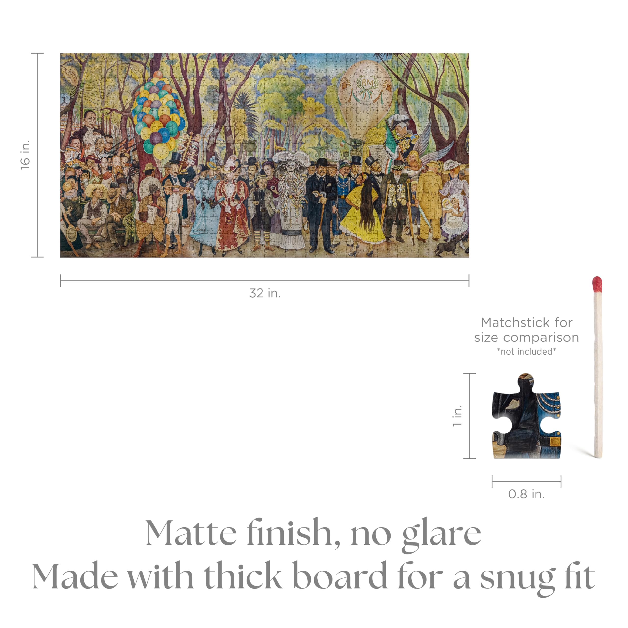 Pomegranate 1000-Piece Jigsaw Puzzle for Adults, Diego Rivera's Dream of a Sunday Afternoon in Alameda Park, Matte Finish, Snug Fit - Image 3