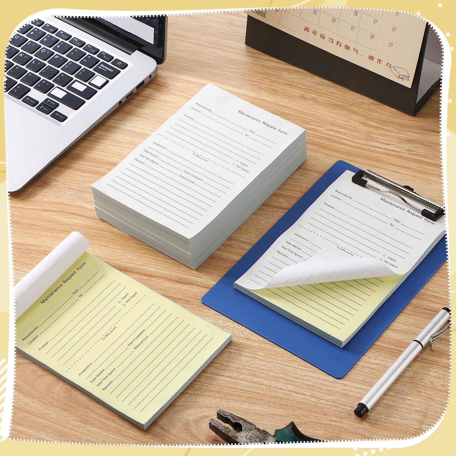 Clabby 400 Sets Maintenance Request Book/Forms/Slips, 2 Part Carbonless, 4. 7 x 7. 1 Inch Maintenance Log Books, Repair Request Forms, 50 Sets Each Pad, for Office Hospitals Management - Image 4
