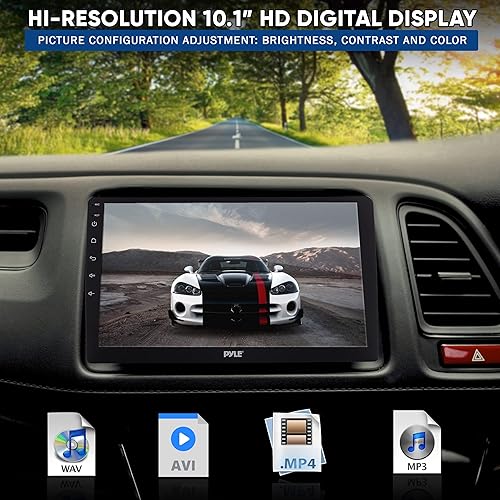 Miniatura 4 de Pyle Receptor estéreo de coche doble DIN - Parte trasera de 6.95 pulgadas y monitor de 10 pulgadas 1080P HD pantalla táctil Bluetooth receptor de