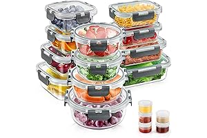 Complete Glass Food Storage Containers Set of 34 with Lids