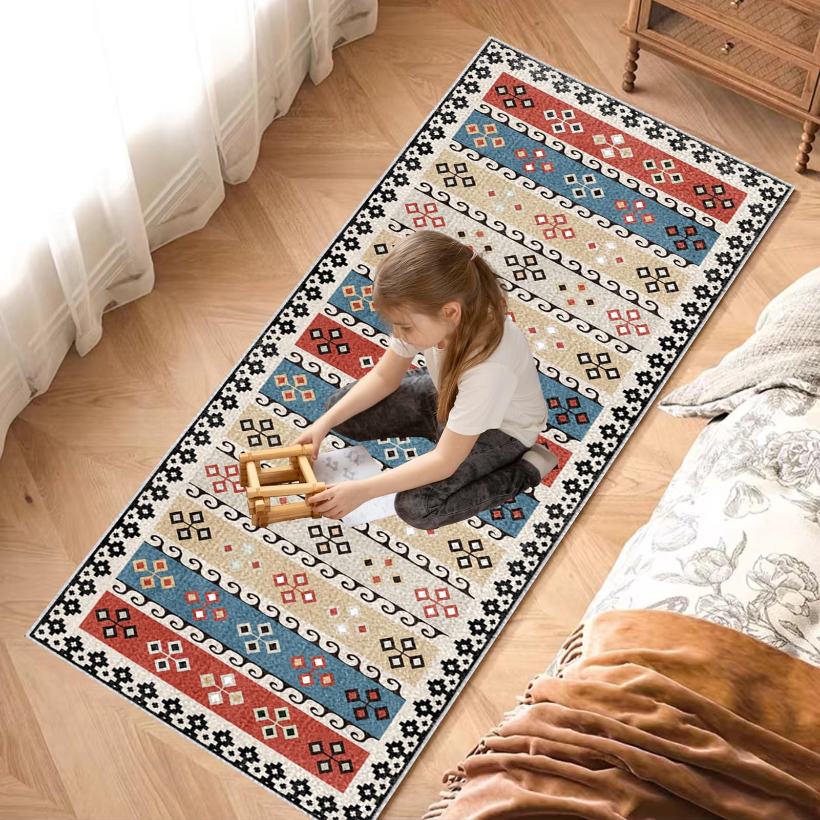 Dywan, chodnik kuchenny, antypoślizgowy, mata kuchenna, 60 x 200 cm, nadaje się do prania, chodnik do korytarza, dywan do przedpokoju, dywanik do kuchni, przedpokoju, sypialni, salonu
