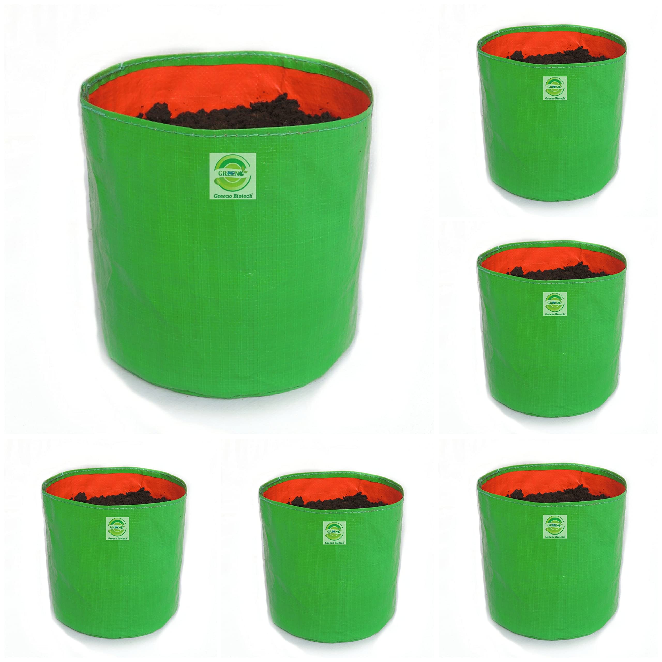 Greeno Biotech HDPE UV Treated Terrace Gardening Grow Bags (9" x 9" Pack of 6) (B08XWJRQ2G) Amazon Price History, Amazon Price Tracker