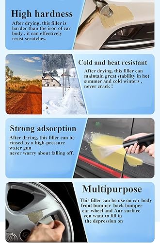 Miniatura 4 de Masilla 4 en 1 para la carrocería del automóvil, para pintar y pintar, asistente de suelo para raspaduras profundas, kit de llenado de arañazos