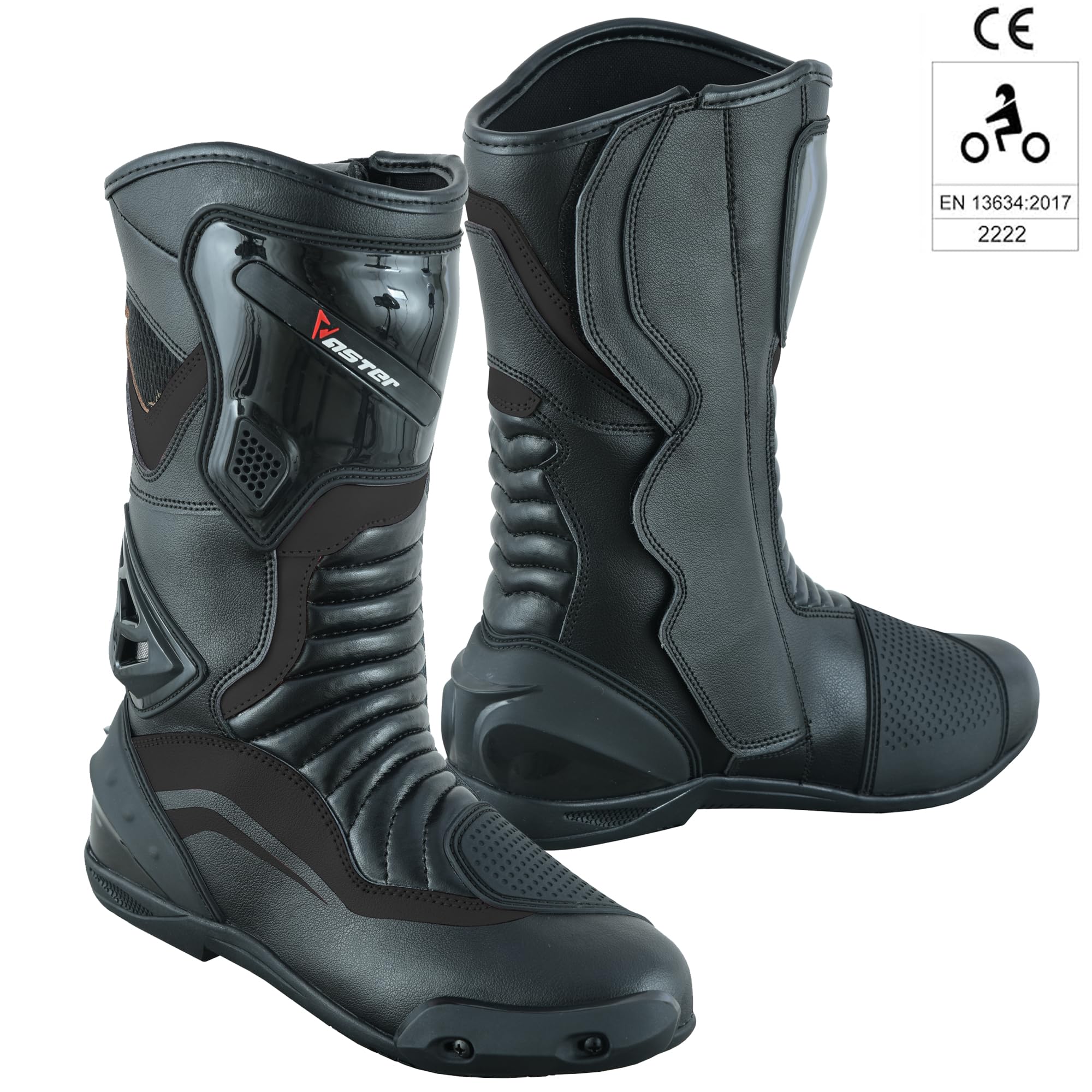 Zapatos de moto largos hasta el tobillo para mujer botas rosas para moto zapatos de cuero impermeables