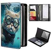 Vista 18 de Libros de calaveras para camarera, de piel sintética, con cierre de vendaje elástico, organizador con bolsillo con cremallera, 11 bolsillos