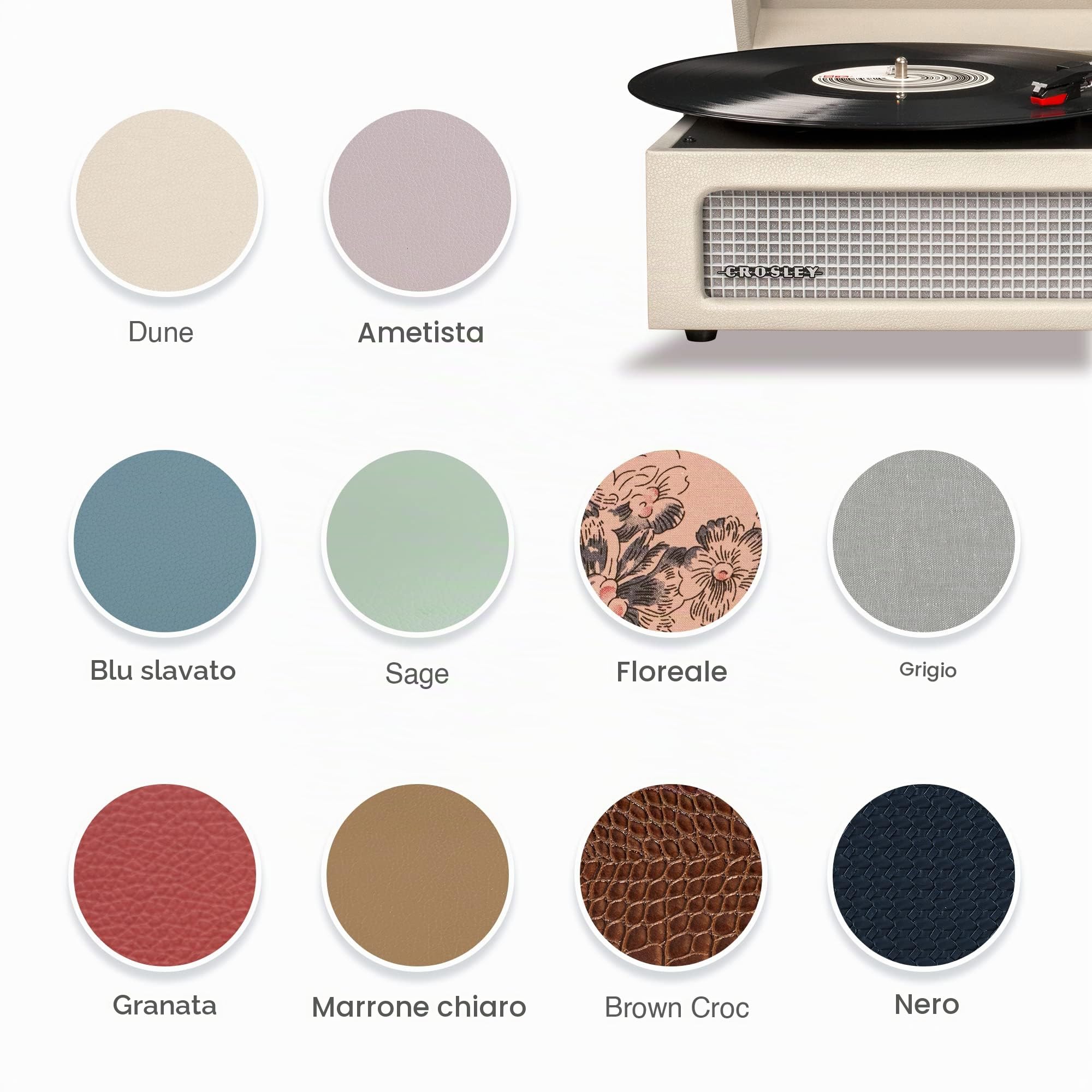 Crosley Voyager (Cr8017a-Gy4 Grigio)(3 Velocita',Wireless,Ricevitore Bluetooth)