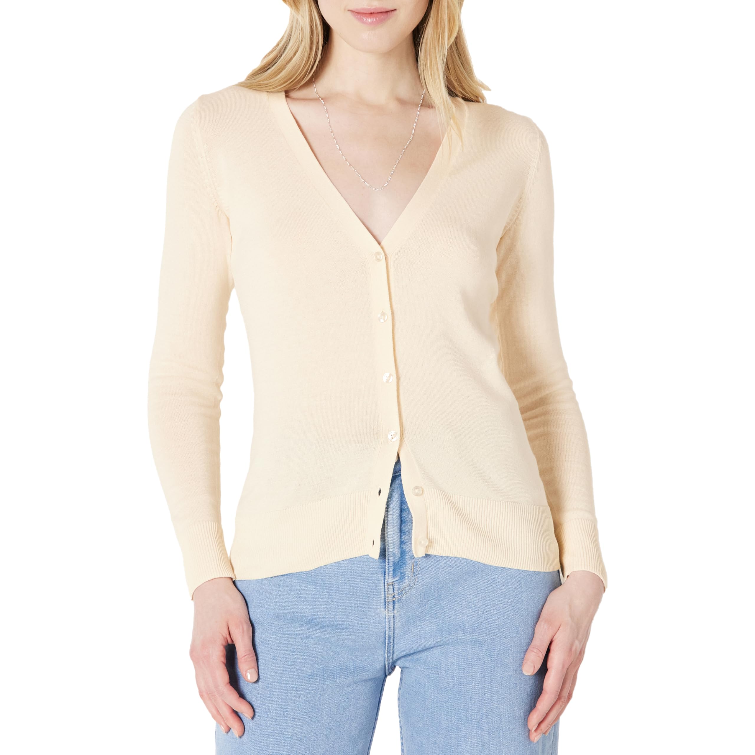 Amazon Essentials Women's Lightweight Cardigan Sweater Regular X-Large Ecru