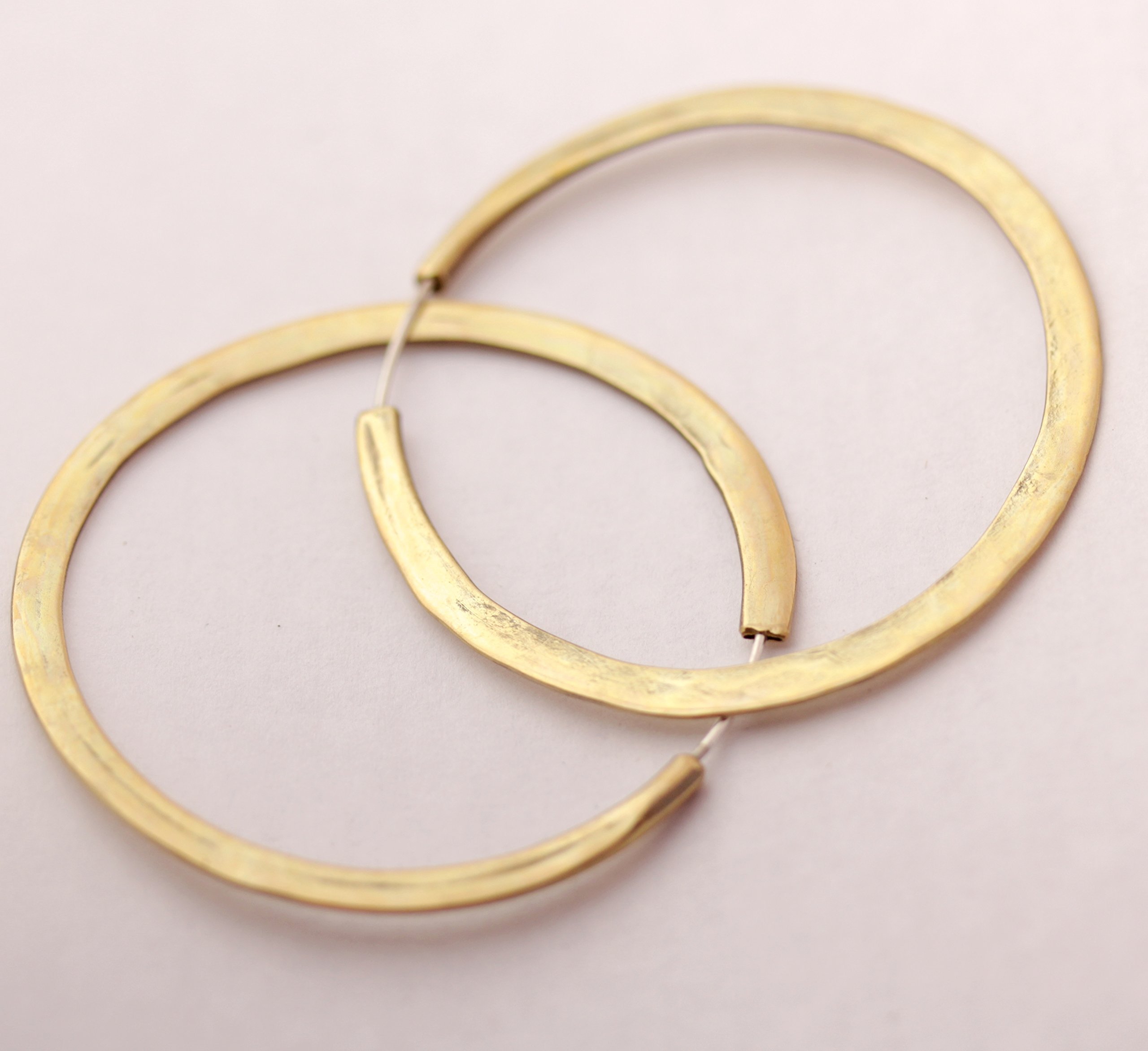 Brass Hoop Earrings Endless hoops Oversized