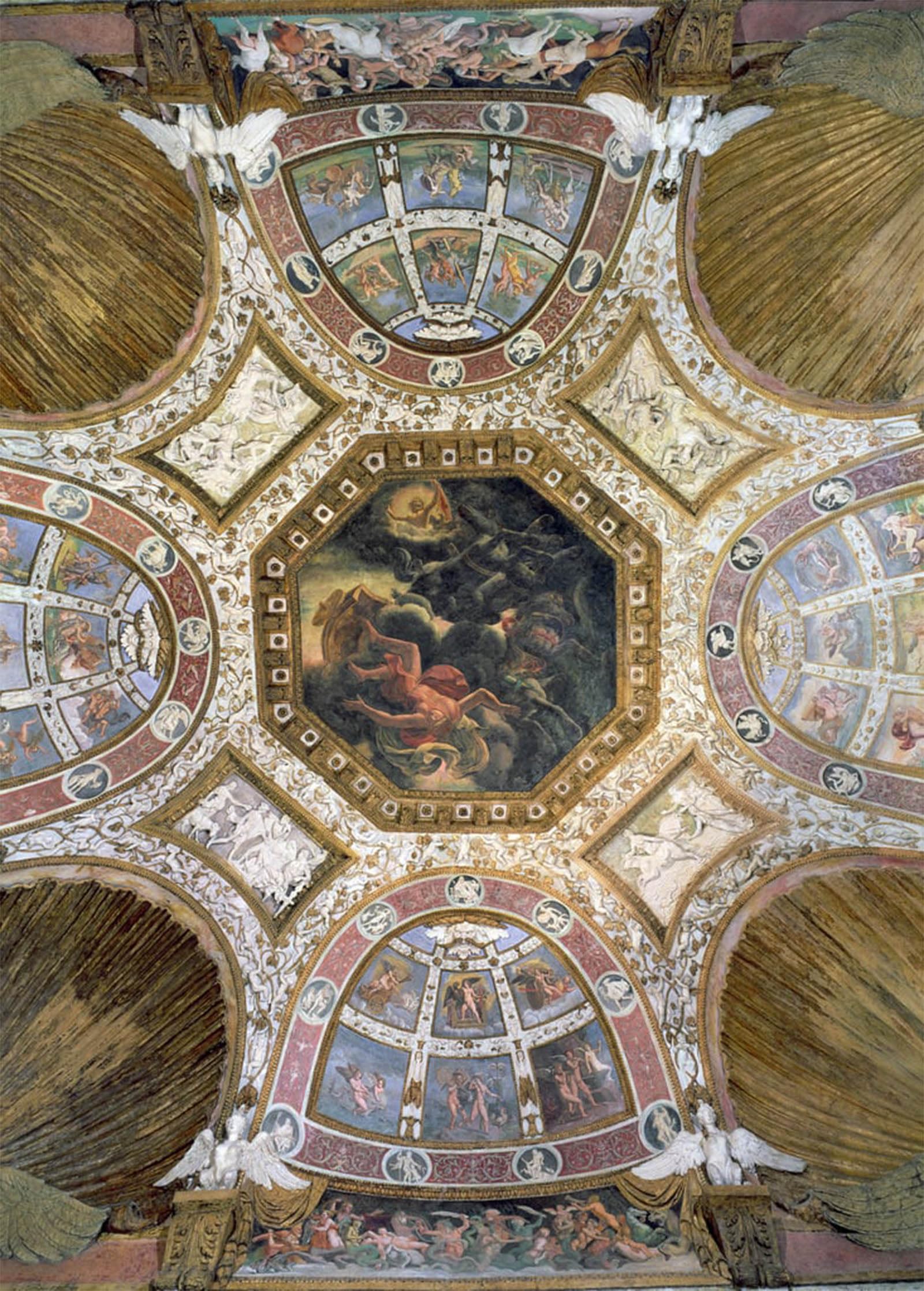 POSTERIIk Famous Animal Posters Vintage Picture Ceiling with the Fall of Icarus in the Central Surrounded by Giulio Romano Modern Wall Decor for Home Decor 60x90cm