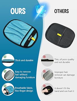 Pet Hair Removal Glove, 5-Finger-Design Electrostatic Dog Cat Hair Remover