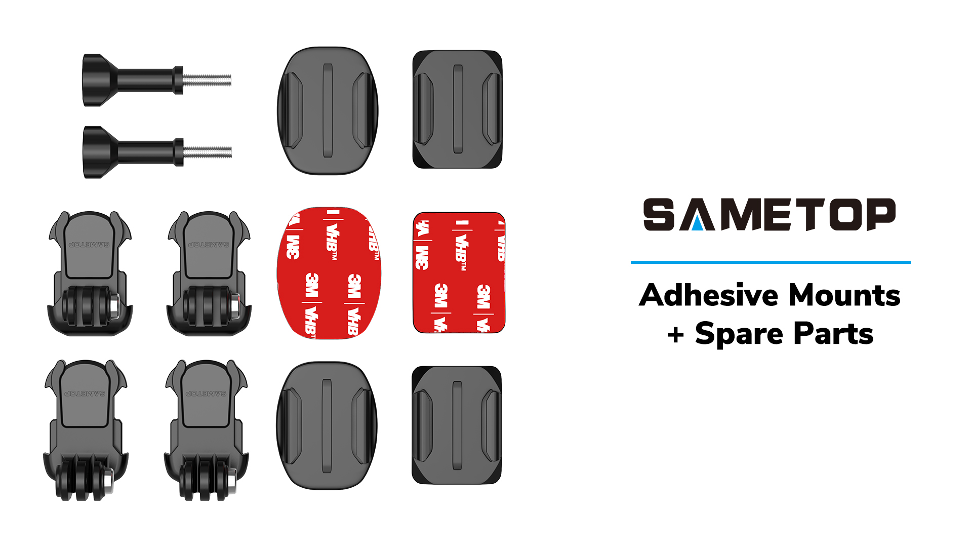 Sametop Helmet Sticky Mounts Accessory Kit for Action Cameras