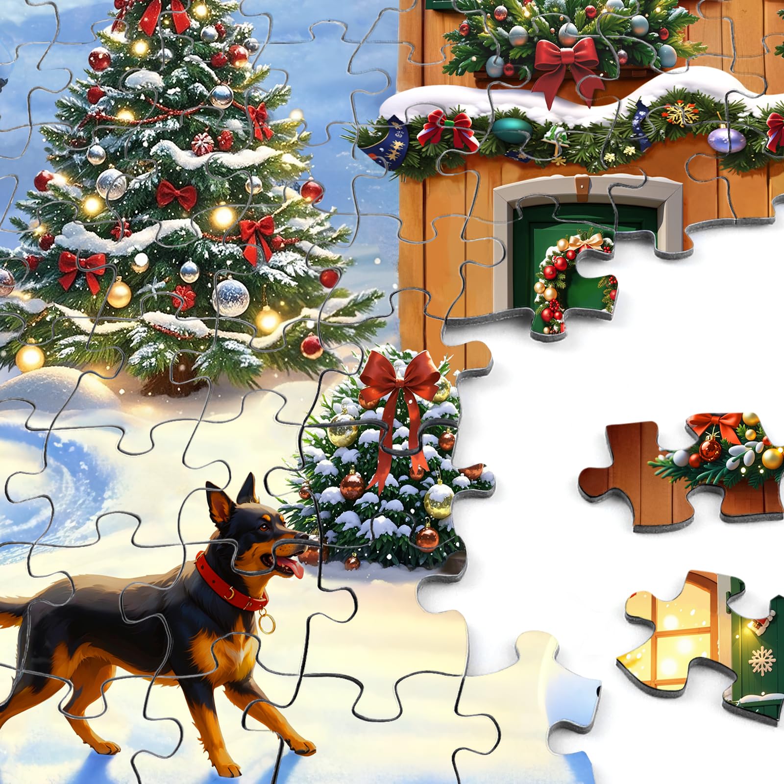 Bestdon Christmas Puzzles 1000 Pieces for Adults Winter Snowman Santa Christmas Tree Puzzles - Image 3