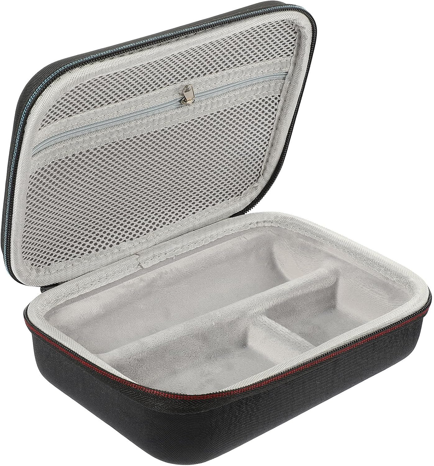 Black PU Shaver Carrying Case Shockproof with Multiple Compartments