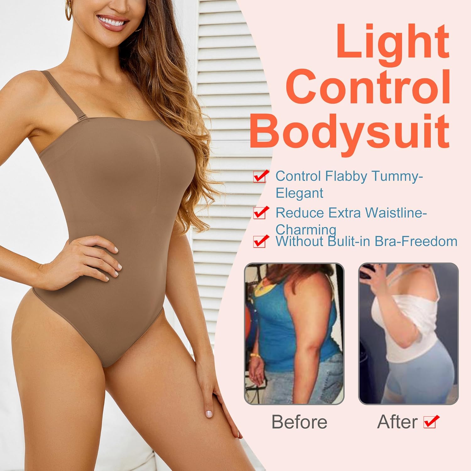 Strapless Bodysuit for Women Tummy Control Thong Seamless Body Suit Backless Body Shaper Shapewear - Image 5