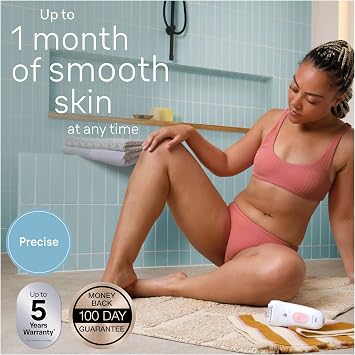 Braun Silk-épil 5, Epilator for Easy Hair Removal, Wet & Dry, with Cleaning Brush, Smartplug, Lasting Smooth Skin, 5-000, White/Flamingo, EU Plug