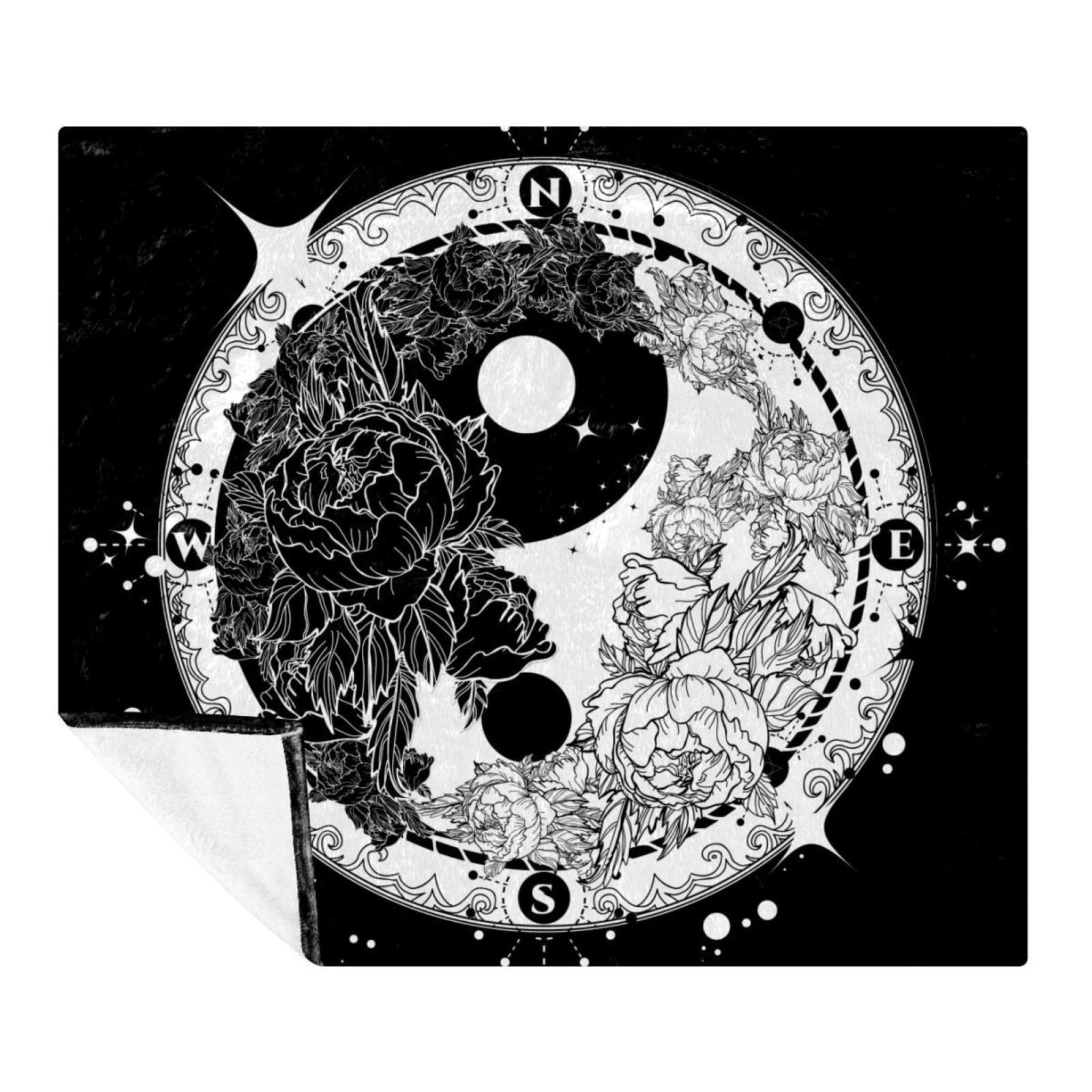 Plaid microfibre Yin Yang, couverture polaire légère et chaude pour toute la famille