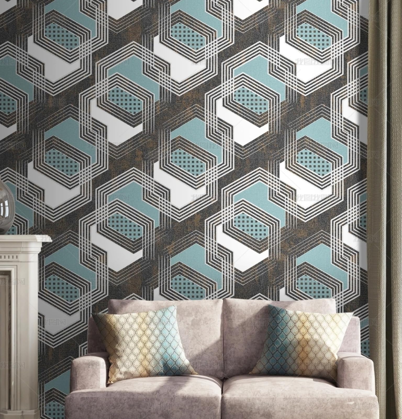 Papier peint autocollant pour armoire et murs abîmés pour masquer les imperfections