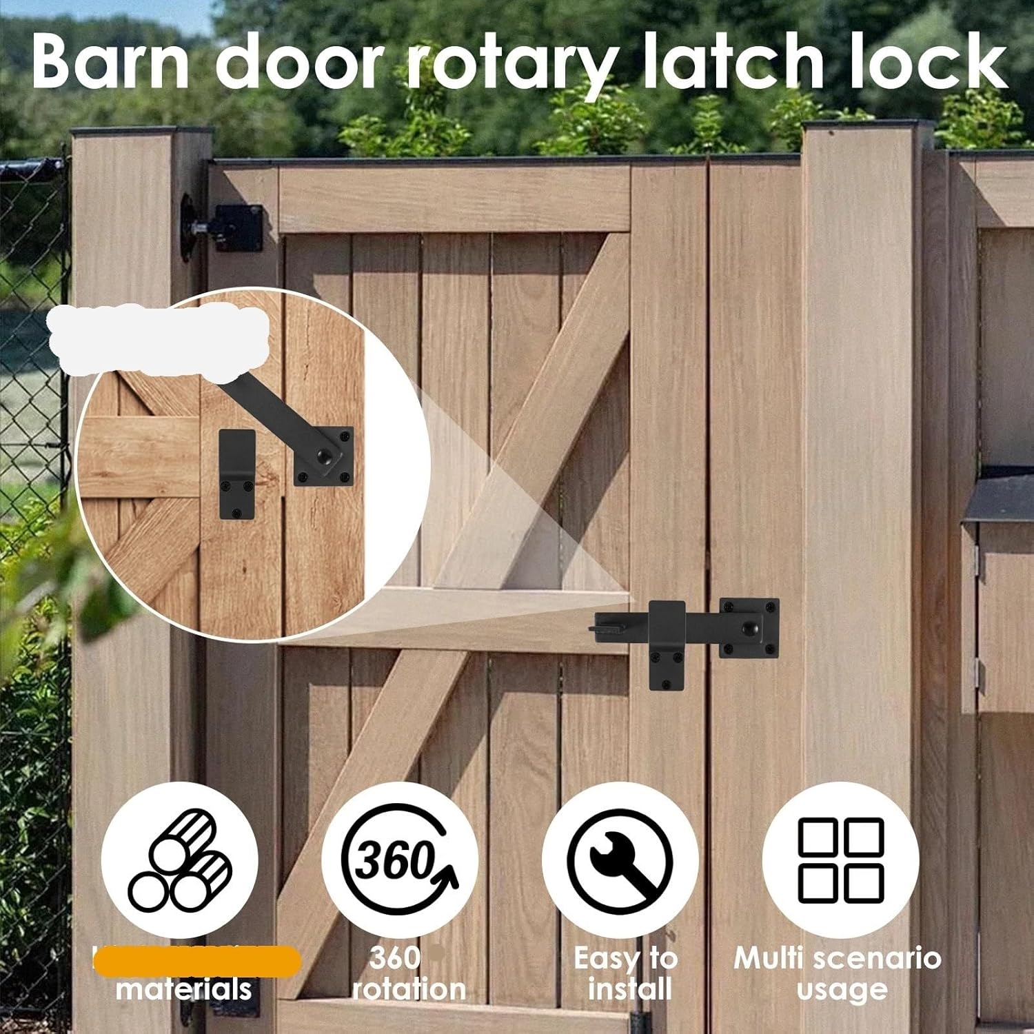 2/3pcs Flip Gate Latch Lock Adjustable Barn Door Hardware Safety for Ourdoor Wooden Fence Cabinet Sliding Doors for Barn Doors(2PCS)