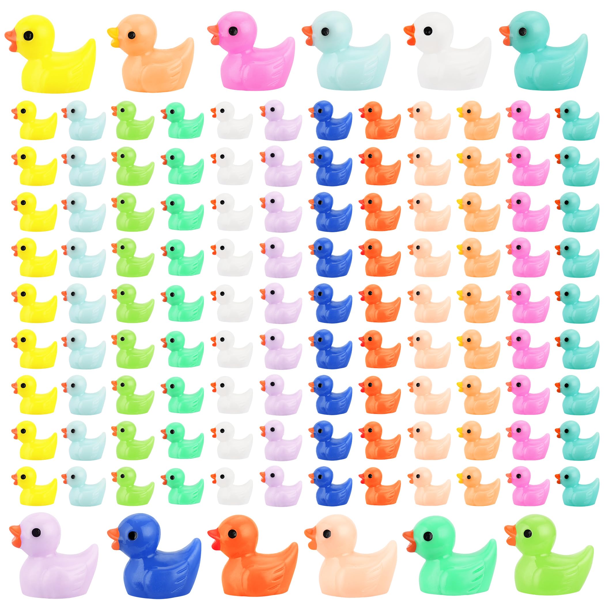 240 Pcs Mini Resin Ducks, 12 Colors Tiny Duck Figurines Bulk, Mini Ducks for Miniature Characters Fairy Micro Landscape Aquarium Dollhouse and DIY Decorative Accessories