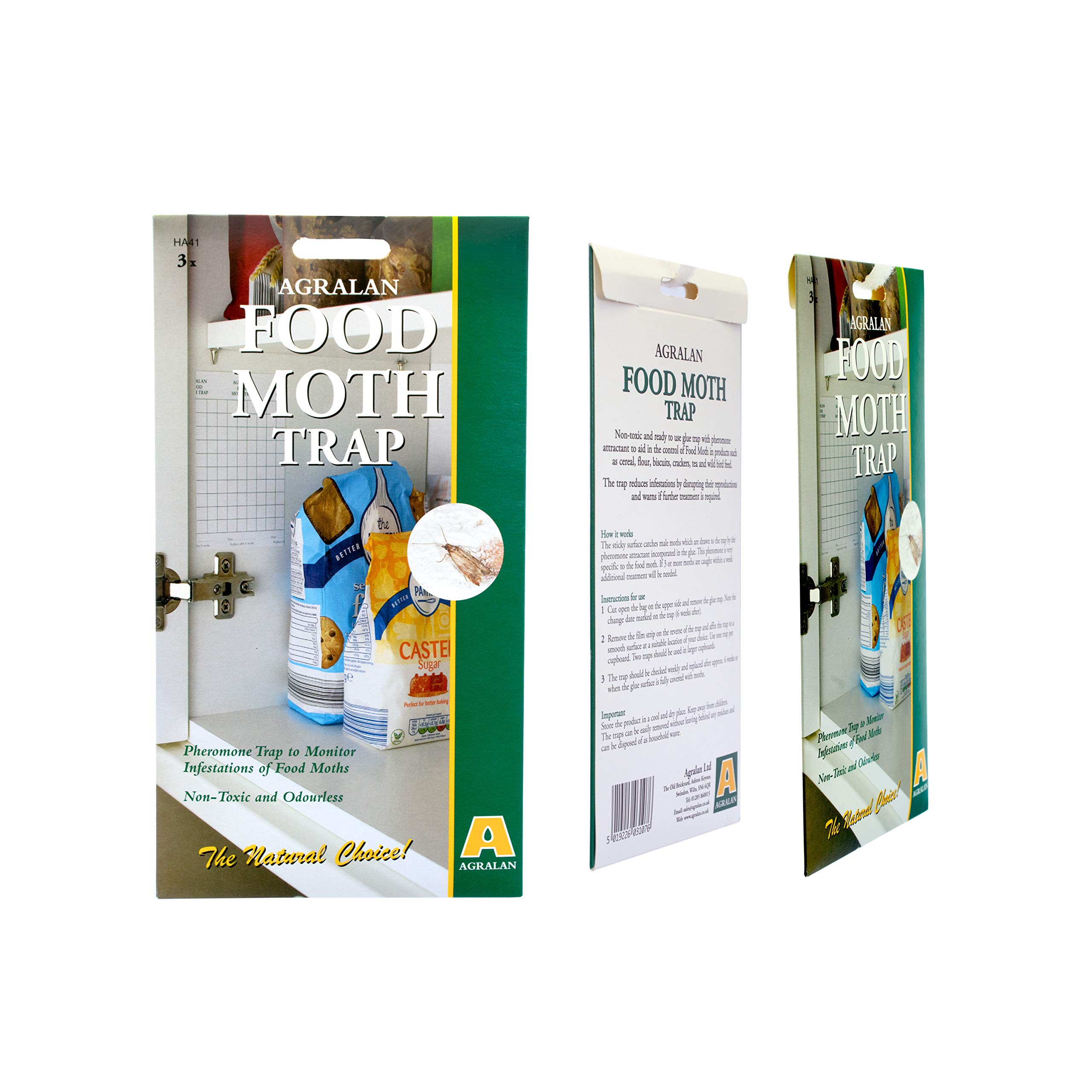 Agralan FOOD MOTH TRAP | Odour-Free & Natural | Food Pantry Kitchen Moth Pheromone Trap - Various Pack Sizes (Pack of 7)