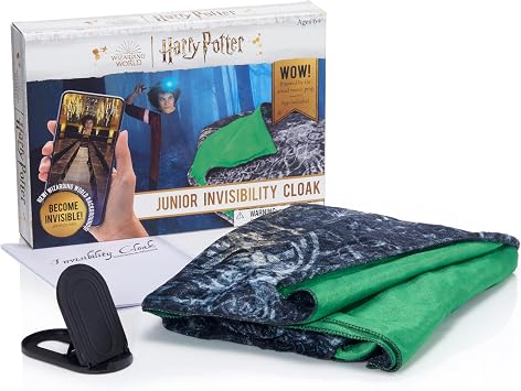 Wow! Stuff Harry Potter Invisibility Cloak by RealFX - 44" Luxury Fabric Robe, Movie Replica, App Green Screen Tech, Wizarding World, Kids 6+