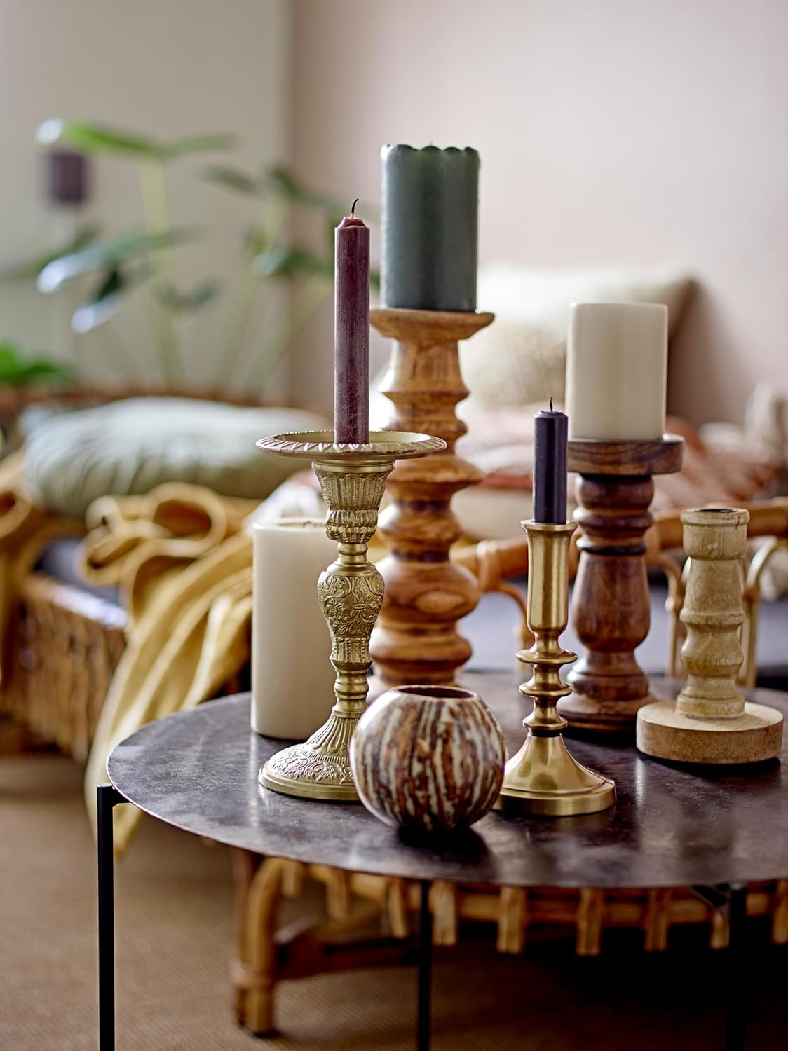 Creative Co-op Decorative Metal Taper Holders, Gold, Set of 2