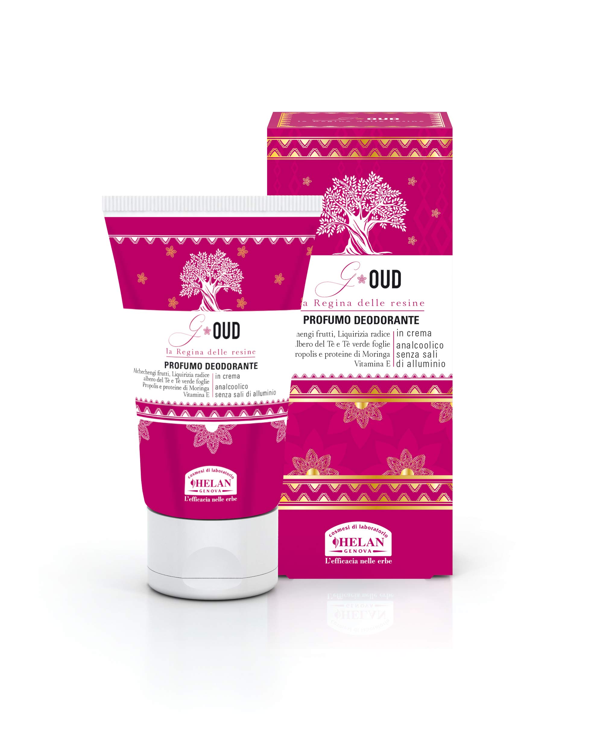 Helan G Oud - Deodorant Womens in Cream with Vitamin E, Refreshing & Long Lasting, Scented Natural Deodorant with Balancing & Astringent Action, Free of Alcohol & Aluminium Salts - Made in Italy 50 ml