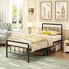 EMODA Single Bed Frame 3ft with Headboard and Footboard, Single Metal Bed Frame 46 cm High with Steel Slats Support, Noise Free, Easy Assembly, Black