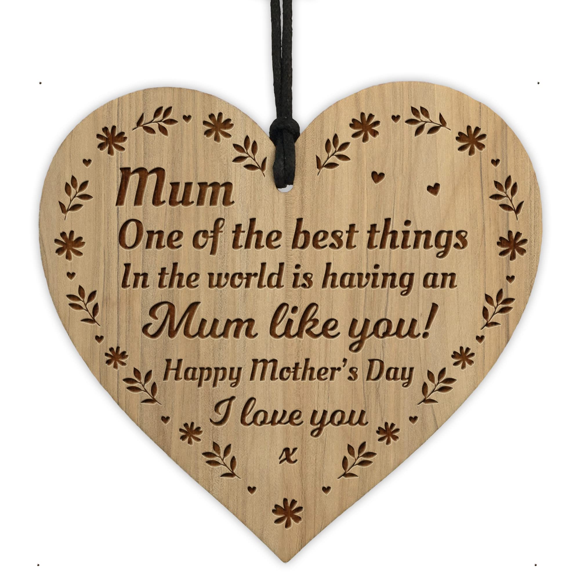 Red Ocean Thank You Gift For Mum Engraved Heart Mothers Day Gift From Son Daughter Keepsake