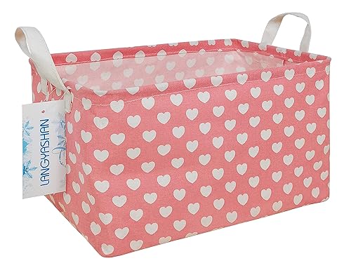 Langyashan - Cesta de tela rectangular con asas para almacenamiento y organización del hogar, la cocina, juguetes de los niños, la oficina, el