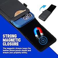 Vista 5 de Mopaclle Funda vertical para teléfono celular con clip y bucle para cinturón, resistente soporte para cinturón de teléfono compatible con iPhone 17