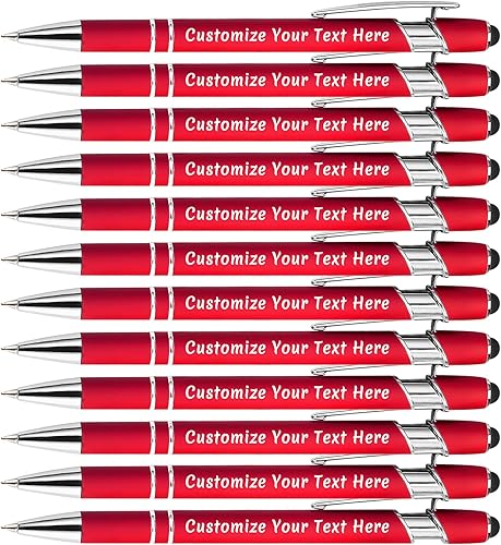 Vista 114 de Aolun Bolígrafo personalizado, bolígrafo grabado personalizado con lápiz capacitivo, metal suave al tacto, introduce el nombre, logotipo o mensaje