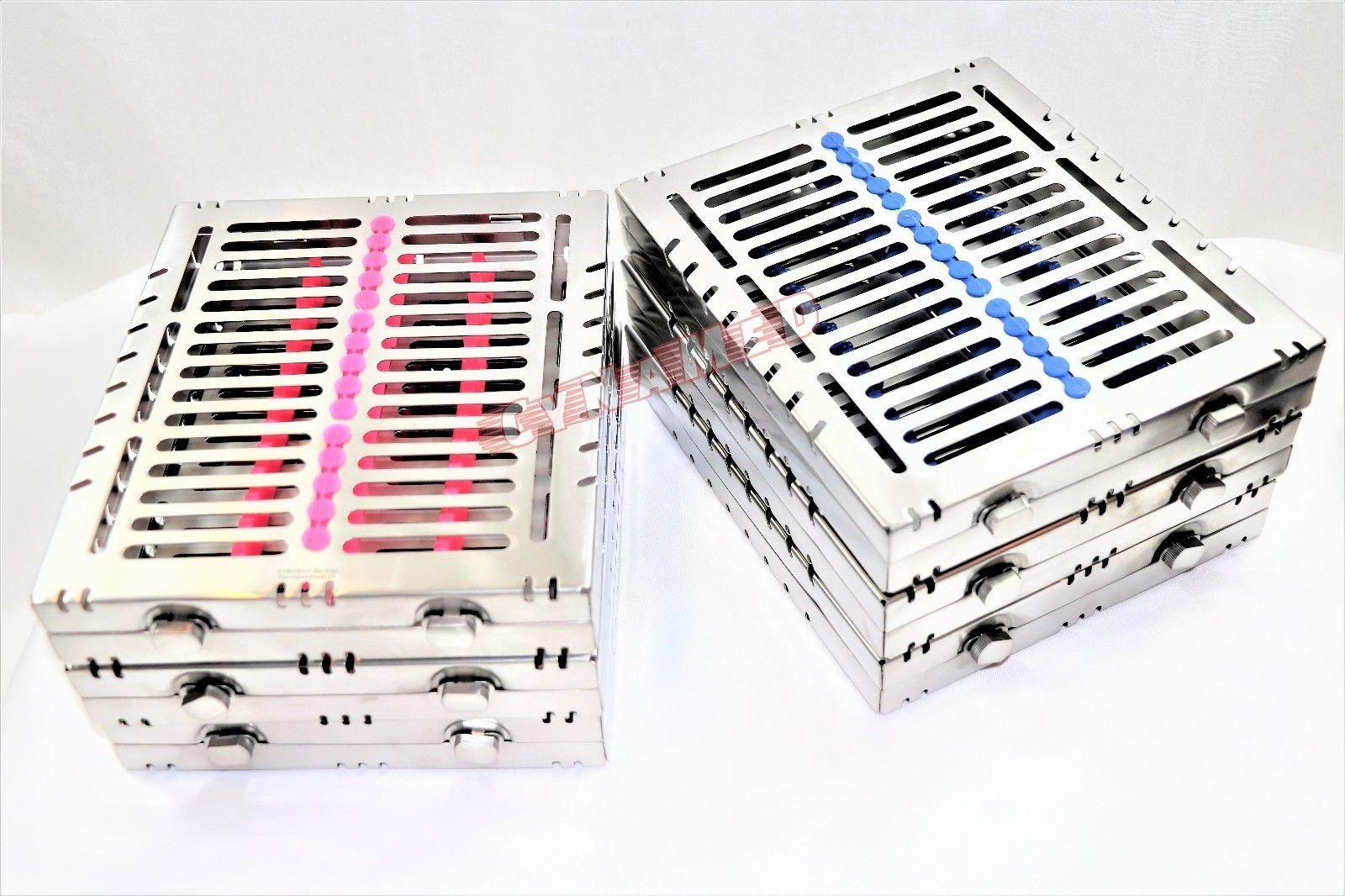 6 German Dental Autoclave Sterilization Cassette Tray for 15 Instrument 8.25x7.25x1.25