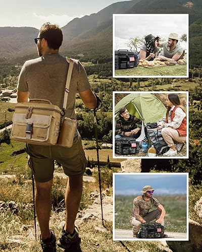 Miniatura 6 de JOYHILL - Lonchera táctica para hombres, con aislamiento térmico y bolsa extraíble para botellas, hielera duradera, moderna, a prueba de fugas, para