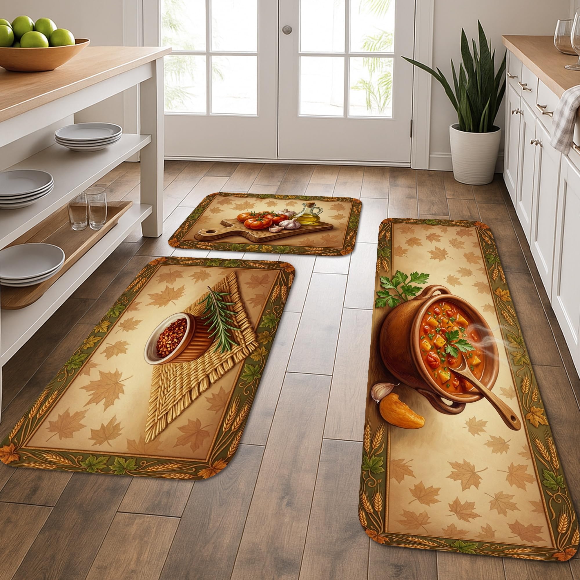 Tapis de cuisine rustiques d'automne doux pour une ambiance buanderie chaleureuse