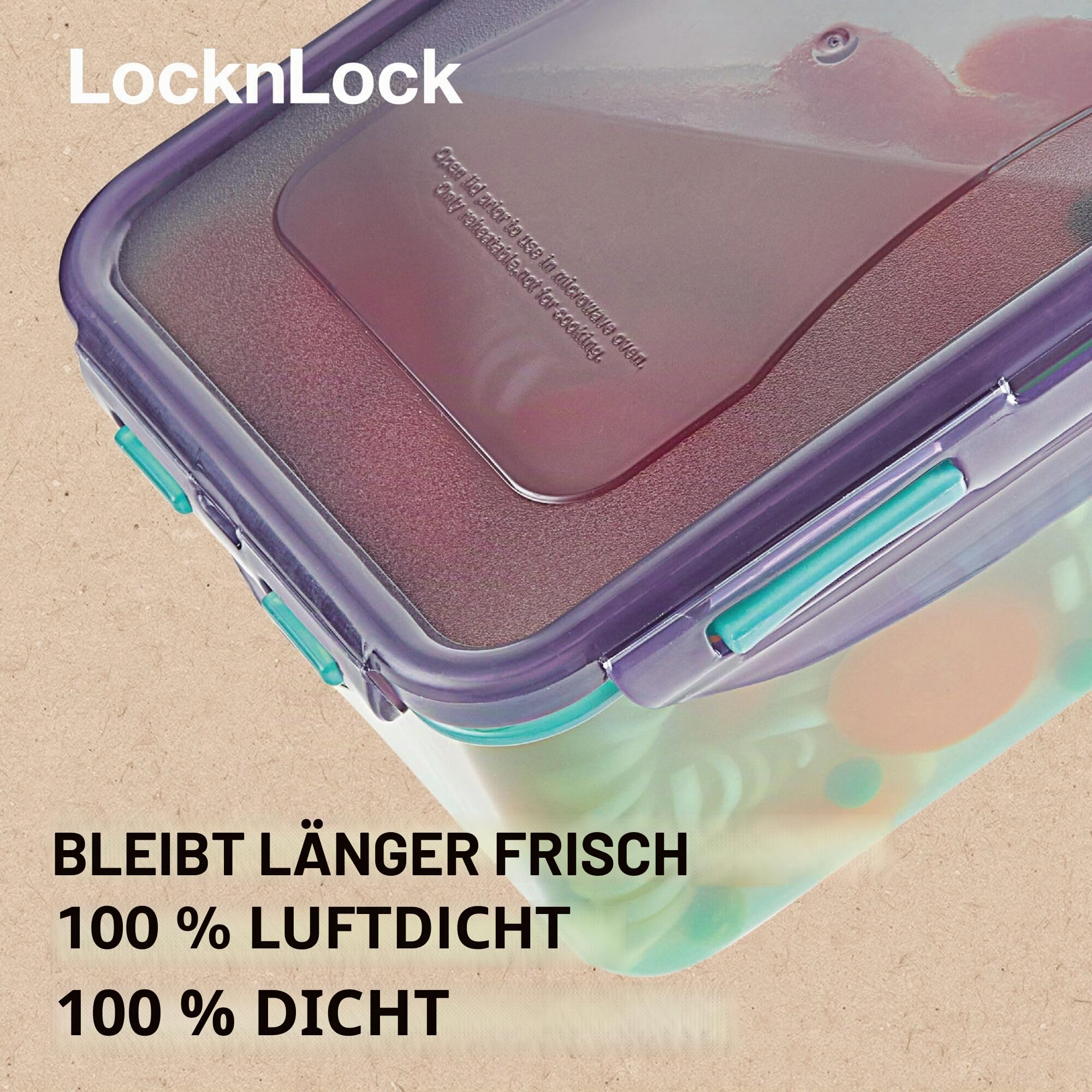 LocknLock Eco Rechteckige Frischhaltedosen mit Deckel, 5er-Set, Kunststoff, luftdicht & wasserdicht, Lebensmittelbehälter, BPA-frei & spülmaschinenfest, 5 x 1 l