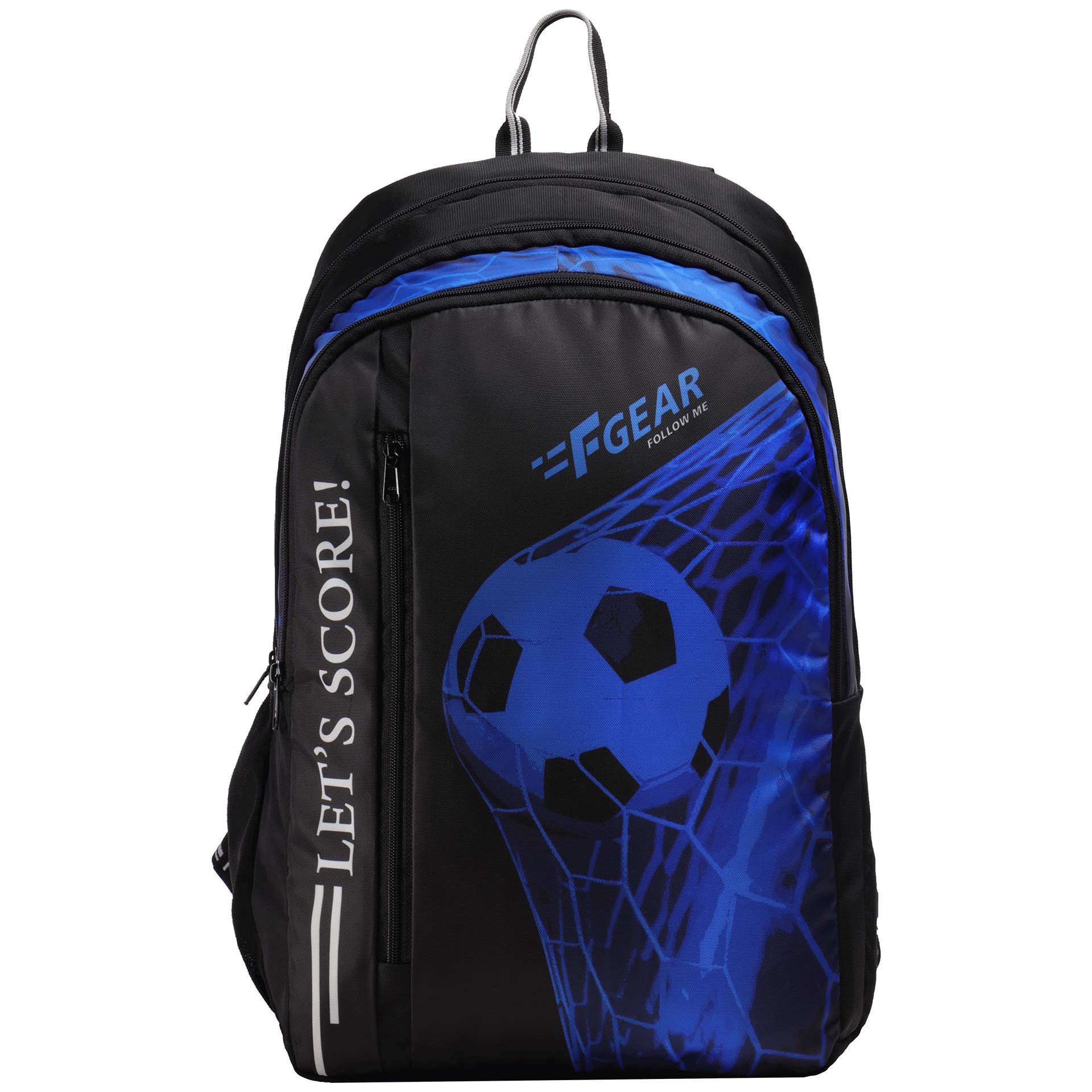 F Gear34 Ltrs Lets Score Digi Blue School Backpack (3311), Blue, One Size, Sports Soccer