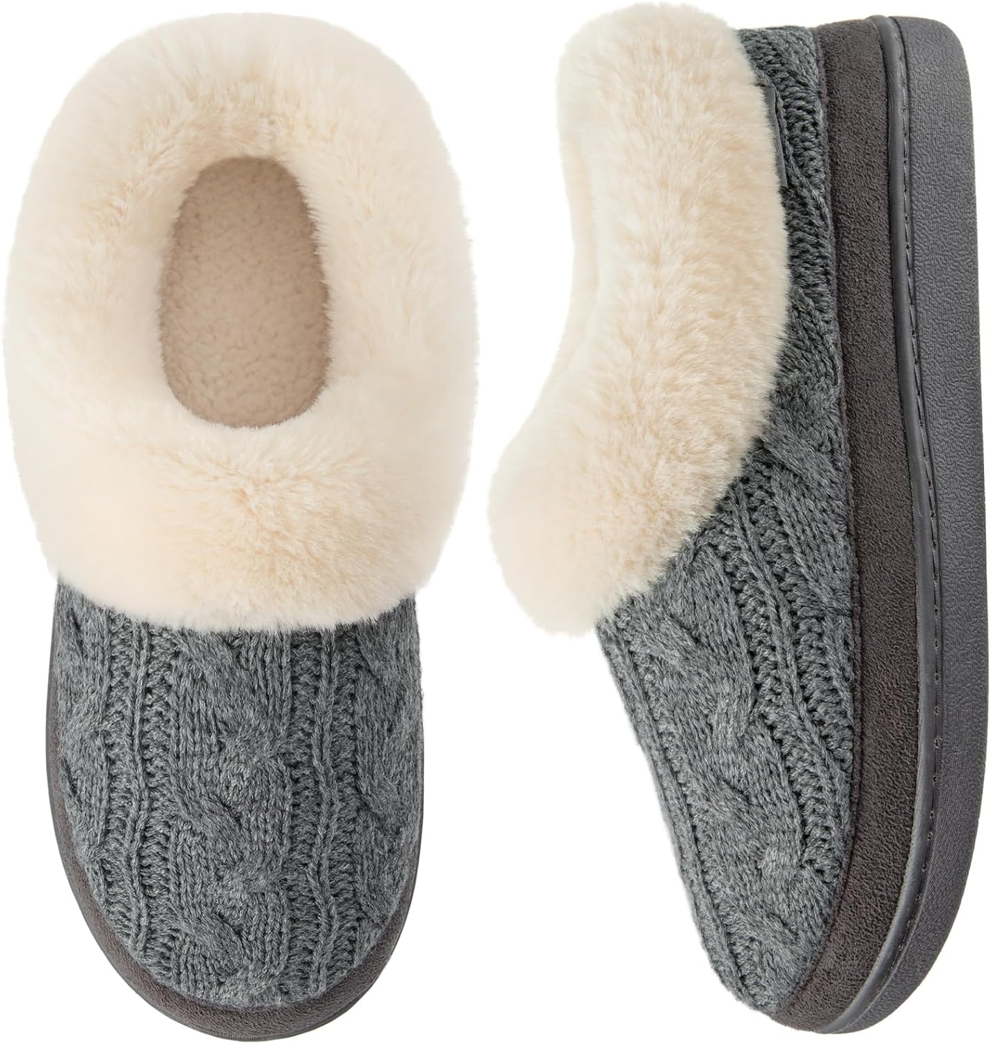 VeraCosy Ladies’ Warm Knitted Faux Suede Memory Foam Moc Slippers VeraCosy Ladies’ Warm Knitted Faux Suede Memory Foam Moc Slippers
