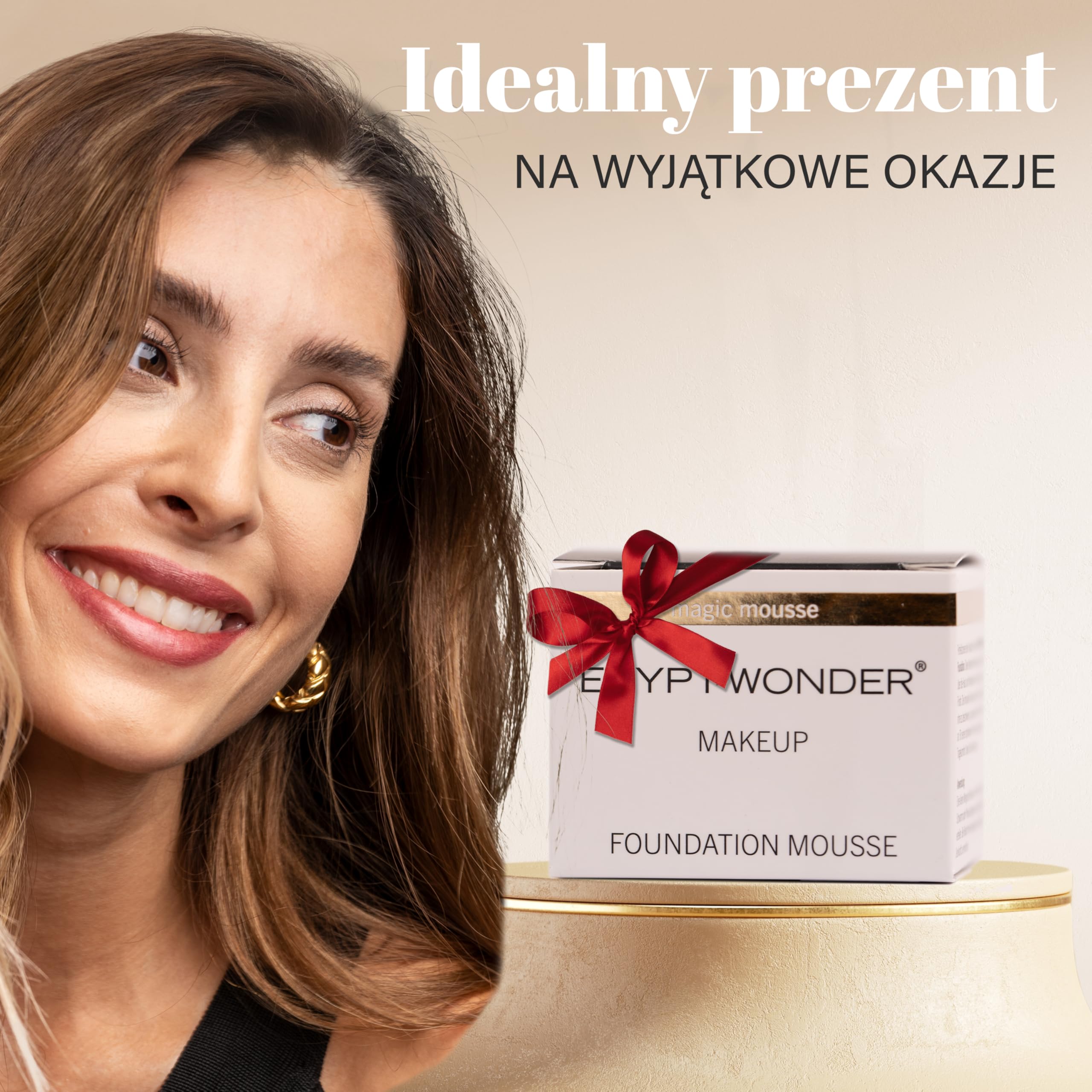 EGYPT-WONDER® Makijaż w musie (30 ml) – 4 w 1: podkład, korektor, makijaż i puder – Beauty Cream dla gładkiej twarzy – kosmetyki do nieskazitelnej cery w jednym kroku!