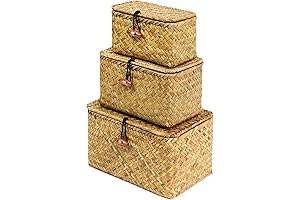 FEILANDUO Shelf Baskets with Lid: Stylish Storage for Every Room